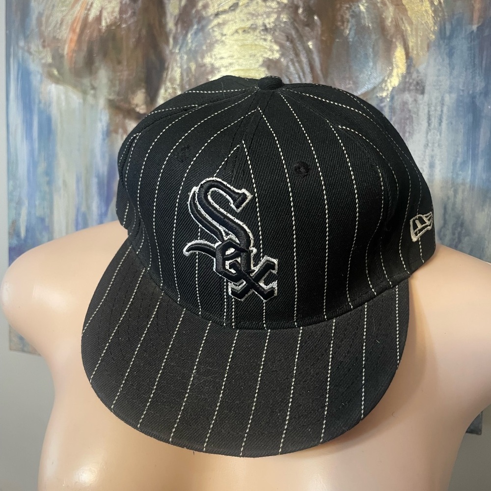 New Era Chicago White Sox pinstripe snapback hat Cap 7 1/4 striped baseball og
